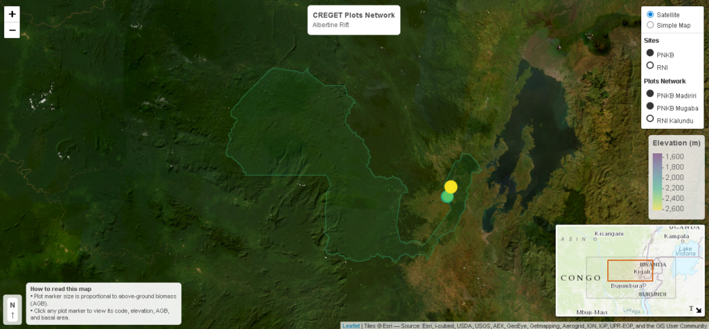 Interactive map of the CREGET research network in the Albertine Rift Interactive map of the CREGET research network in the Albertine Rift